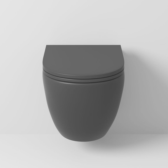 Унитаз подвесной безободковый Grossman GR-4455BMSQ с тонкой крышкой микролифт (система смыва Торнадо) чёрный матовый - фото 5