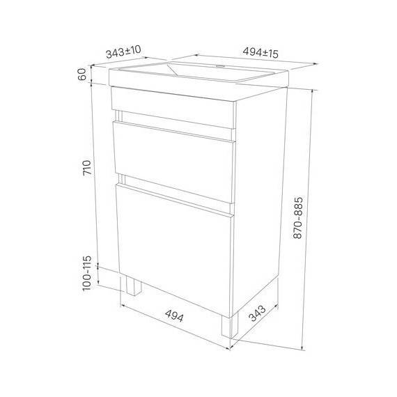 Тумба напольная с раковиной Iddis Zodiac 50 см ZOD5CBFi95K, белый матовый - фото 7