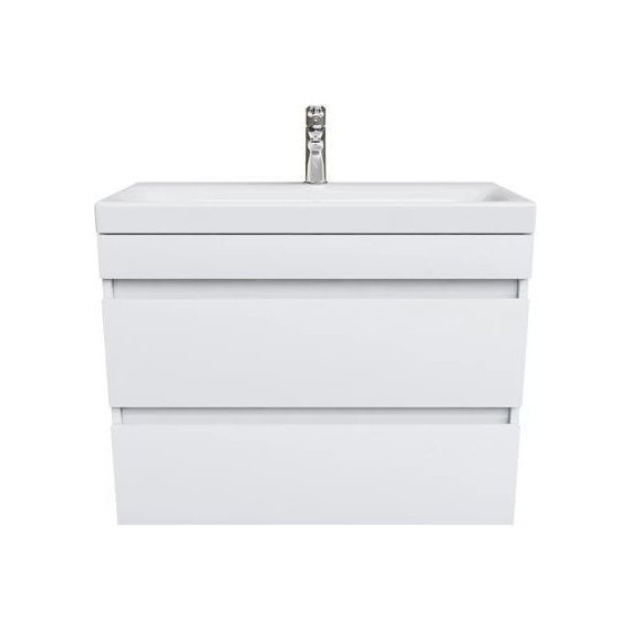 Тумба подвесная с раковиной Iddis Zodiac 80 см ZOD8CB0i95K, белый матовый - фото 2