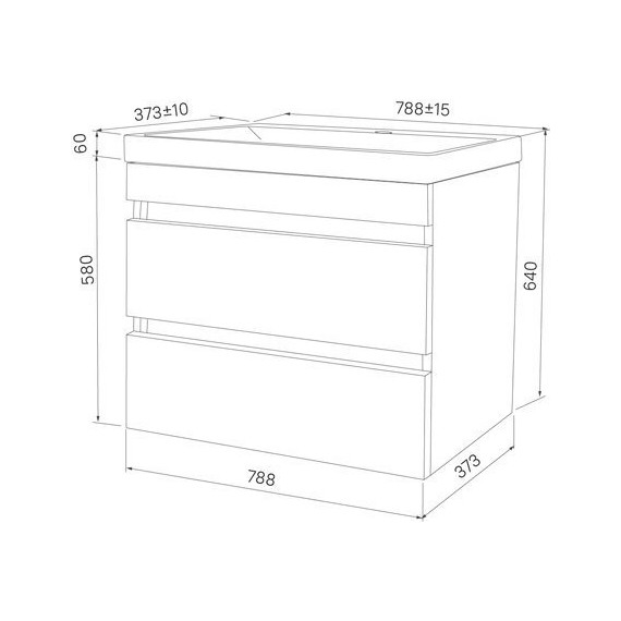 Тумба подвесная с раковиной Iddis Zodiac 80 см ZOD8CB0i95K, белый матовый - фото 7