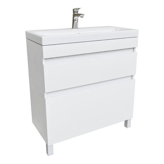 Тумба напольная с раковиной Iddis Zodiac 80 см ZOD8CBFi95K, белый матовый - фото 