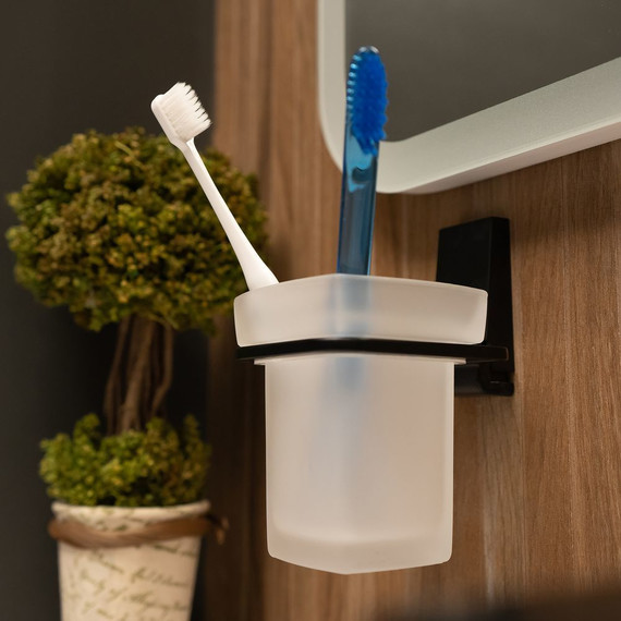 Стакан для зубных щеток WasserKraft Abens K-3228, цвет чёрный - фото 3