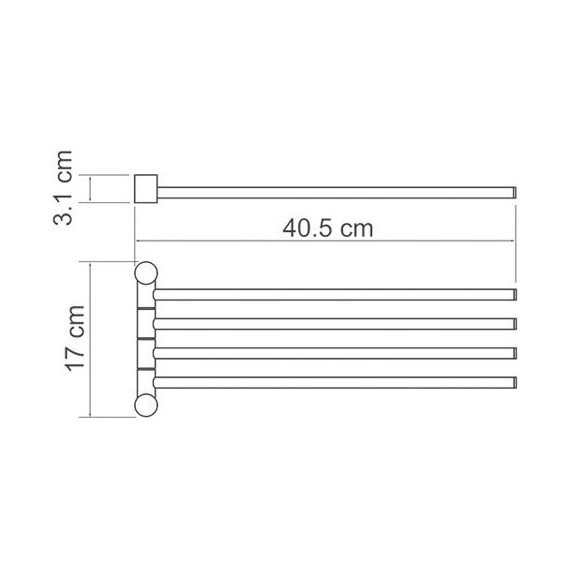 Держатель для полотенец WasserKraft K-1034B, цвет чёрный - фото 2