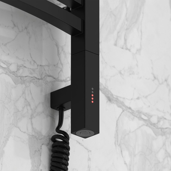 Полотенцесушитель электрический Сунержа Аркус 3.0 П15 800x600 мм 31-5705-8060 R, чёрный матовый - фото 3