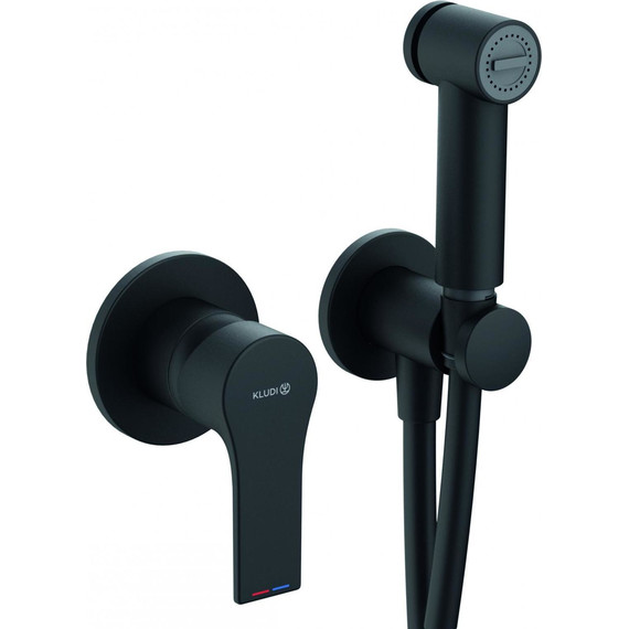 Набор для гигиенического душа Kludi Zenta SL 489983965, черный матовый - фото 