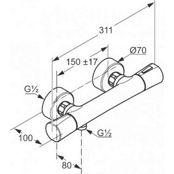Смеситель для душа с термостатом Kludi Zenta 351003938, черный матовый - фото 2