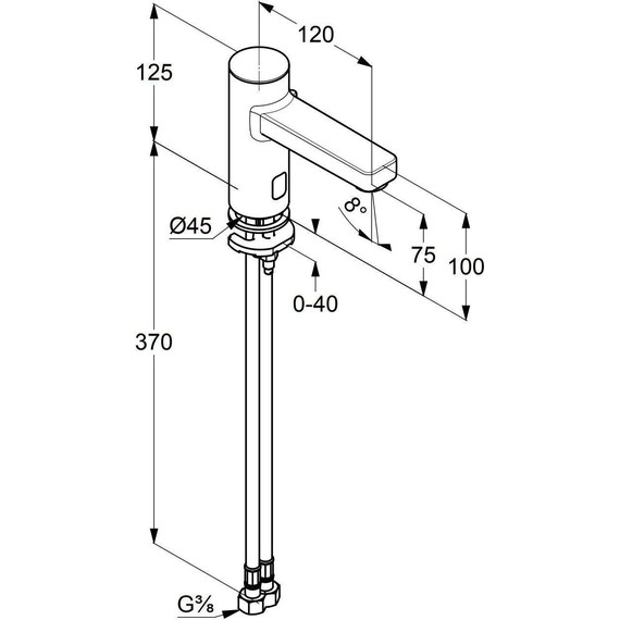 Смеситель для раковины электронный Kludi Zenta E 3810039, черный матовый - фото 2