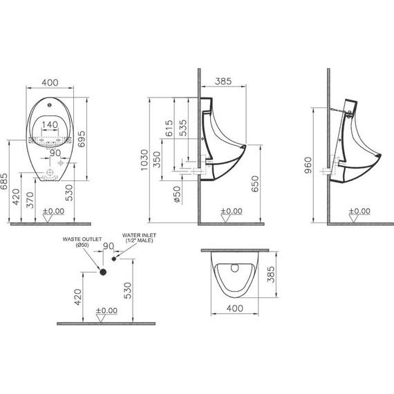 Писсуар подвесной сенсорный VitrA Arkitekt 4106B003-5598 - фото 4