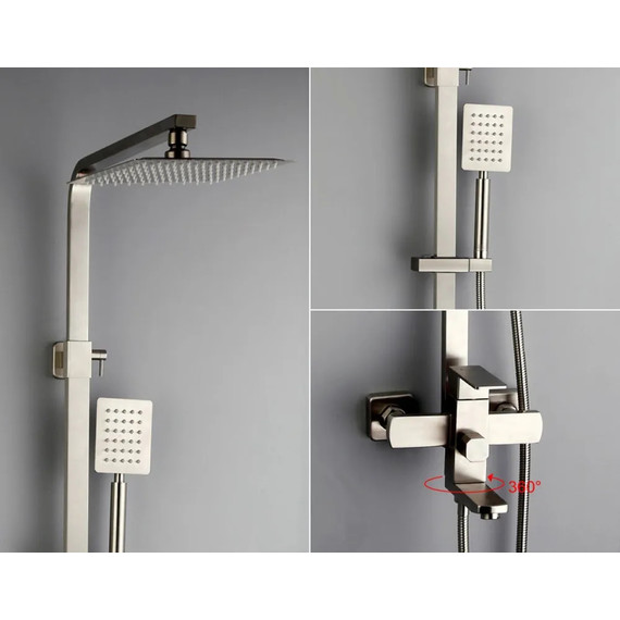 Душевая стойка Haiba HB24803, нержавеющая сталь - фото 2