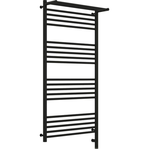 Полотенцесушитель электрический Сунержа Богема с полкой 3.0 П20 1200x600 мм (прямая перемычка) 31-5807-1260 R, чёрный матовый - фото 