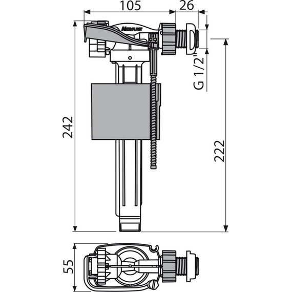 Впускной механизм Alcadrain A150P-1/2" - фото 2