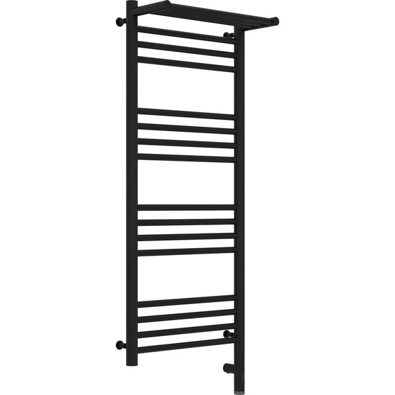 Полотенцесушитель электрический Сунержа Богема с полкой 3.0 П16 1000x400 мм (прямая перемычка) 31-5807-1040 R, чёрный матовый - фото 