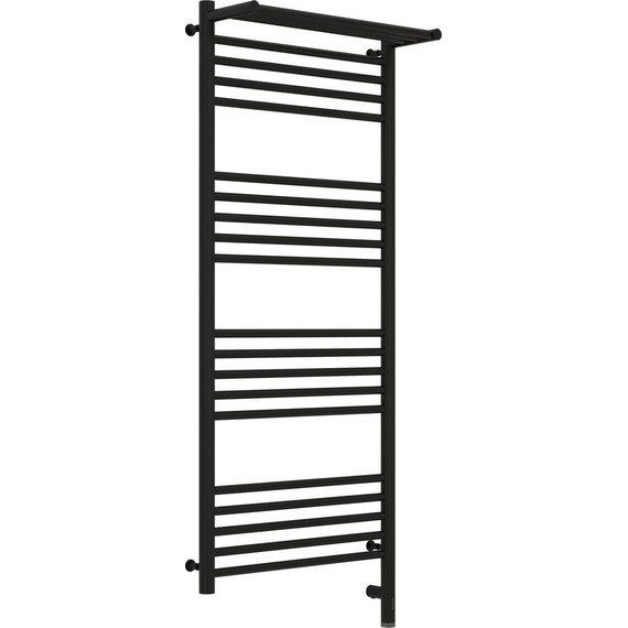 Полотенцесушитель электрический Сунержа Богема с полкой 3.0 П20 1200x500 мм (прямая перемычка) 31-5807-1250 R, чёрный матовый - фото 