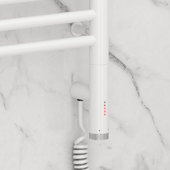 Полотенцесушитель электрический Сунержа Богема с полкой 3.0 П20 1200x400 мм (прямая перемычка) 12-5807-1240 R, белый - фото 3