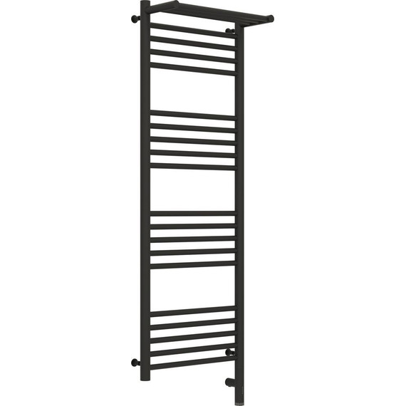 Полотенцесушитель электрический Сунержа Богема с полкой 3.0 П20 1200x400 мм (прямая перемычка) 15-5807-1240 R, тёмный титан муар - фото 