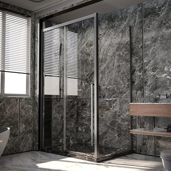 Душевое ограждение Veconi Premium Trento 150x80 см PTC30-SP-15080-GR-01-C4 (стекло 8 мм), графит/прозрачное - фото 