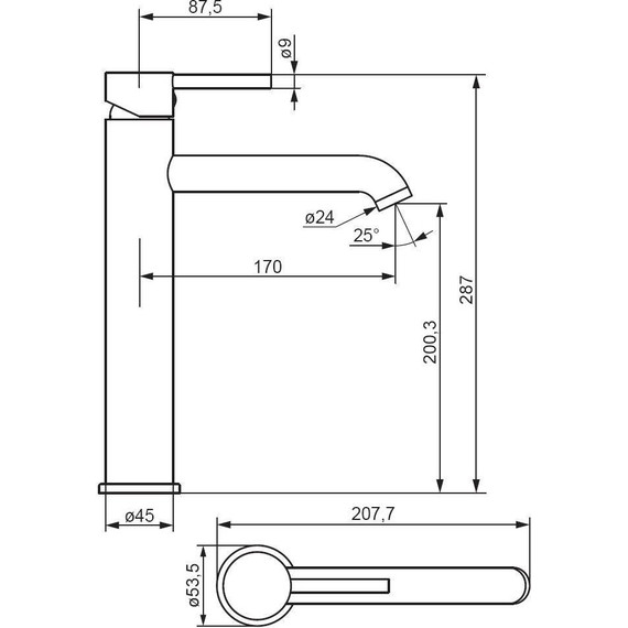 Смеситель для раковины высокий Damixa Scandinavian Pure 360250000, Цвет производителя: хром - фото 4