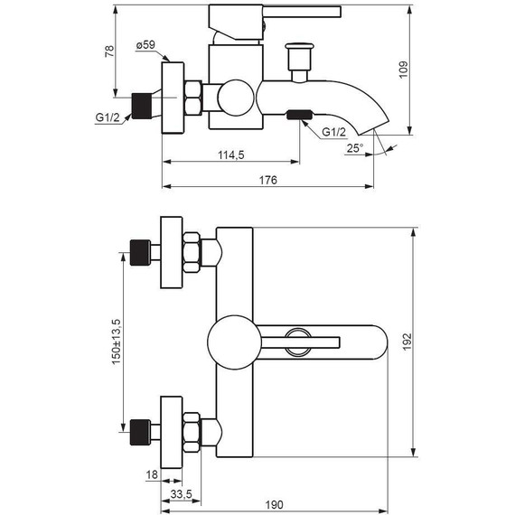 Смеситель для ванны Damixa Scandinavian Pure 361000300, черный, Цвет производителя: чёрный - фото 4