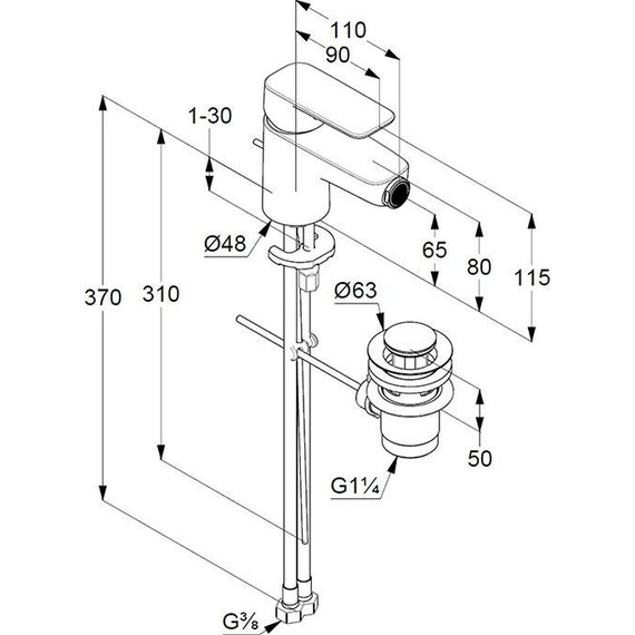 Смеситель для биде Kludi Pure&Style 402160575 - фото 3