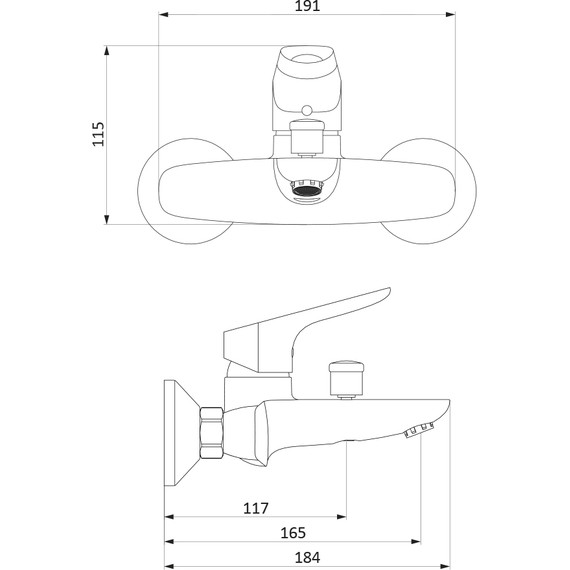 Смеситель для ванны Damixa Jupiter 771000001, Цвет производителя: хром - фото 4