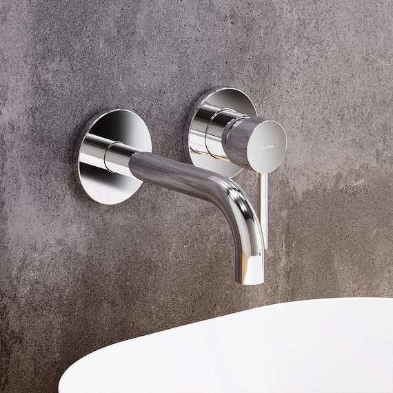 Смеситель для раковины настенный Damixa Scandinavian Pure 360260000, Цвет производителя: хром - фото 3