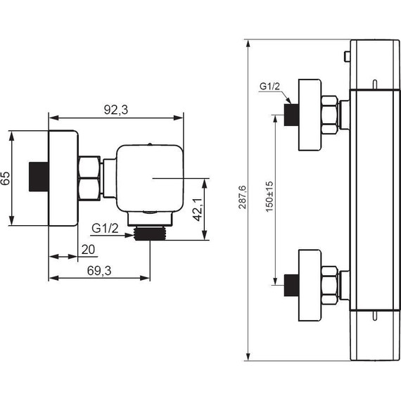 Смеситель для душа с термостатом Damixa Gala 536000300, черный, Цвет производителя: чёрный - фото 4