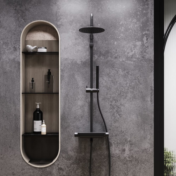 Душевая стойка с термостатом Damixa Scandinavian Pure 936760300, черный - фото 3