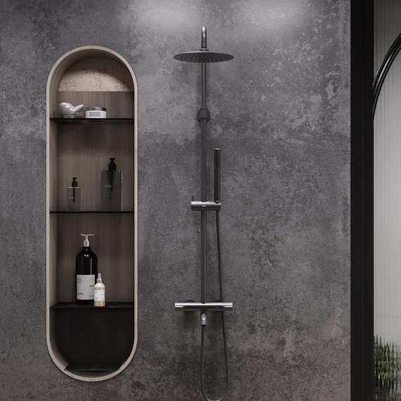 Душевая стойка с термостатом Damixa Scandinavian Pure 936810300, черный - фото 3