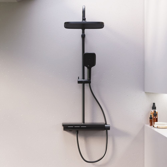 Душевая стойка с термостатом Damixa Gala 953760300, черный - фото 3