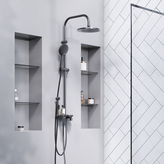 Душевая стойка Damixa Jupiter 977770300 с гигиеническим душем, черный - фото 2