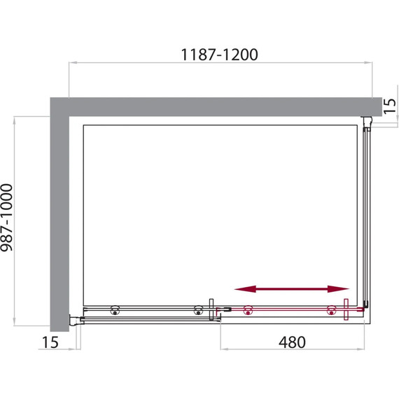 Душевое ограждение BelBagno 120x100 см UNO-AH-1-120/100-C-Cr, хром/прозрачное - фото 6