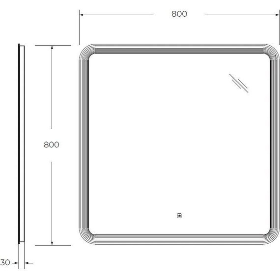 Зеркало Cezares Duet Led 80 см CZR-SPC-DUET-800-800-LED-TCH - фото 10