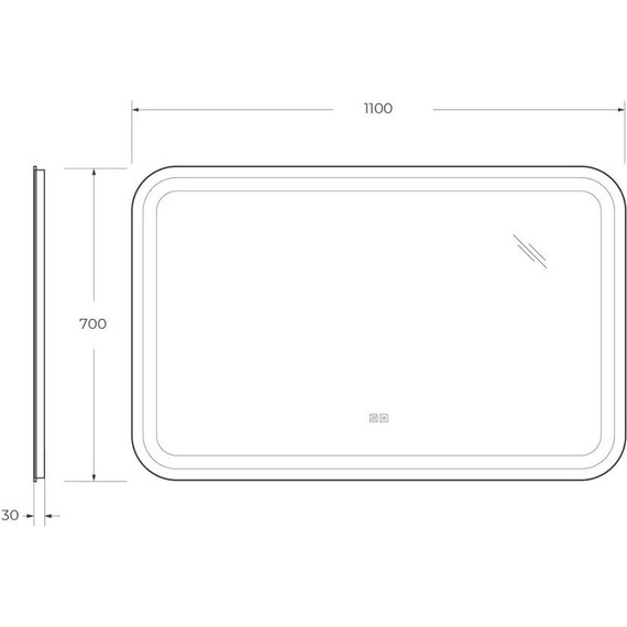 Зеркало Cezares Stylus Led 110 см CZR-SPC-STYLUS-1100-700-TCH-WARM - фото 10