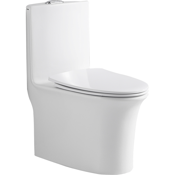 Унитаз-моноблок безободковый Sole Frime с тонкой крышкой микролифт - фото 