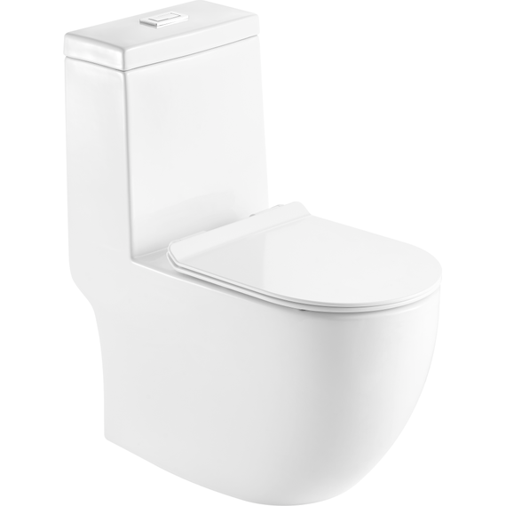 Унитаз-моноблок Sole Twin с тонкой крышкой микролифт - фото 