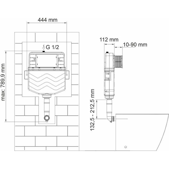 Смывной бачок скрытого монтажа WasserKraft Aller 10TLT.031.ME.BN01 - фото 2
