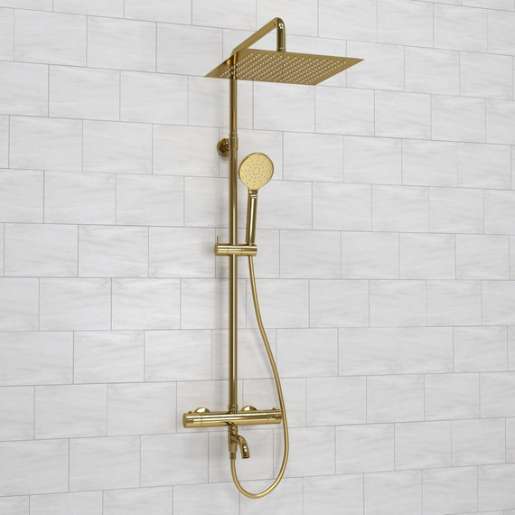 Душевая стойка с термостатом WasserKraft A188.261.207.PG Thermo, глянцевое золото - фото 2