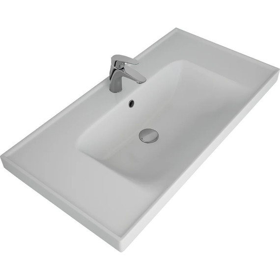 Тумба подвесная с раковиной Pestan Novel 90 см NVL900T-DR (раковина Dreja 90) белый - фото 2