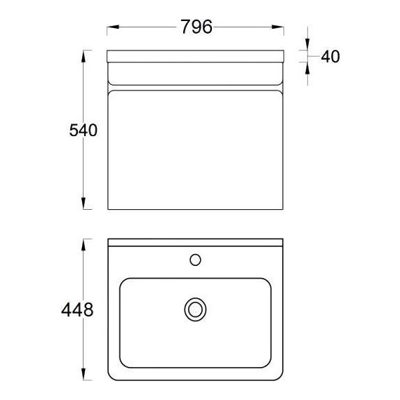Тумба подвесная с раковиной Pestan Prestige 80 см PRS800T-CR (раковина Creavit 80) белый - фото 7