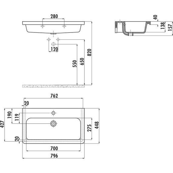 Тумба подвесная с раковиной Pestan Prestige 80 см PRS800T-CR (раковина Creavit 80) белый - фото 8