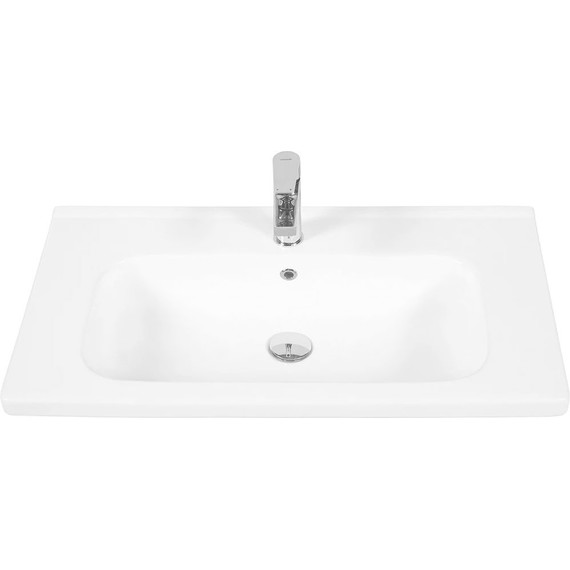 Тумба подвесная с раковиной Pestan Vision 60 см VSN600T-CR (раковина Creavit 60) дуб орех/белый - фото 2