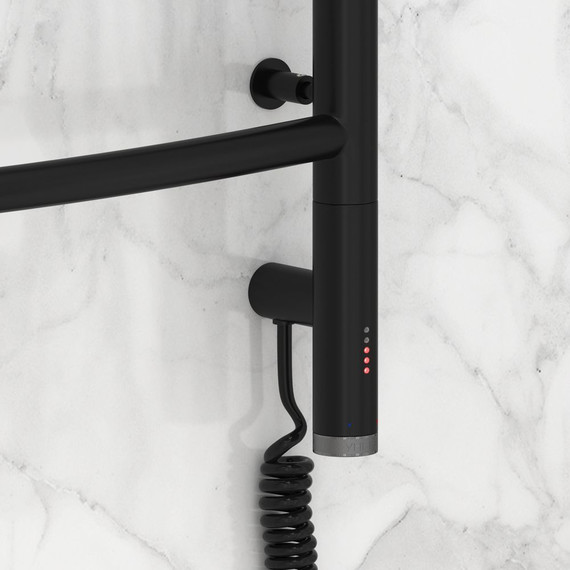 Полотенцесушитель электрический Сунержа Галант 3.0 П5 600x600 мм 31-5801-6060 R, чёрный матовый - фото 3