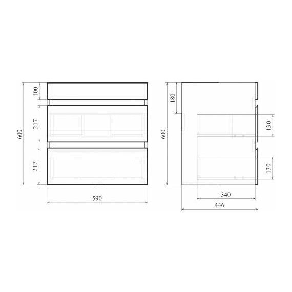 Тумба подвесная с раковиной Mirsant Next 60/2 см (раковина Next 60), белый - фото 6