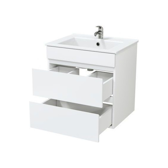 Тумба подвесная с раковиной Mirsant Next 60/2 см (раковина Next 60), белый - фото 4