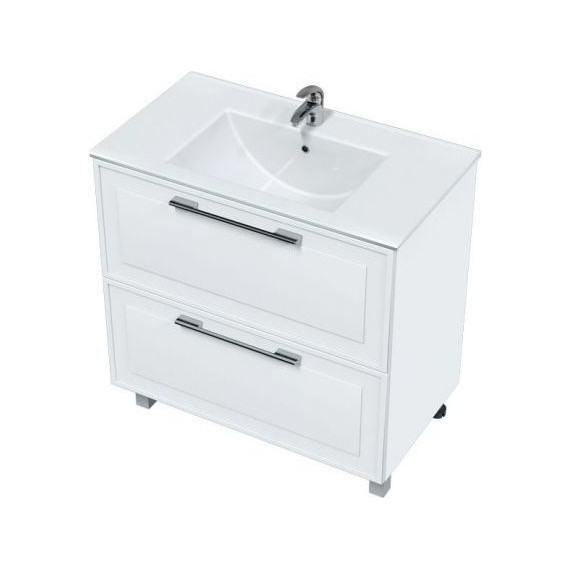 Тумба напольная с раковиной Mirsant Адель 80 см (раковина Next 80) белый - фото 