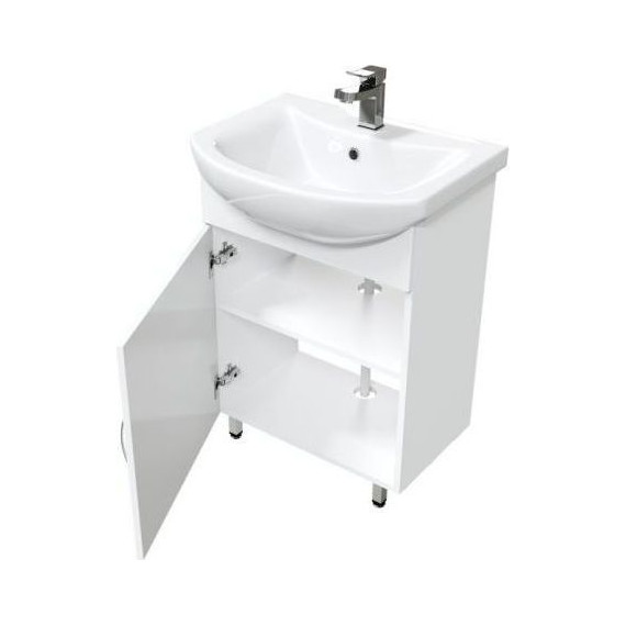 Тумба напольная с раковиной Mirsant Лайт 60 см, белый (тумба идёт в разобранном виде) - фото 5