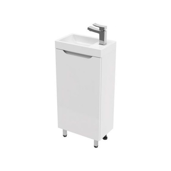 Тумба напольная с раковиной Mirsant Soho quadro 40 см (раковина Fest-40), белый - фото 