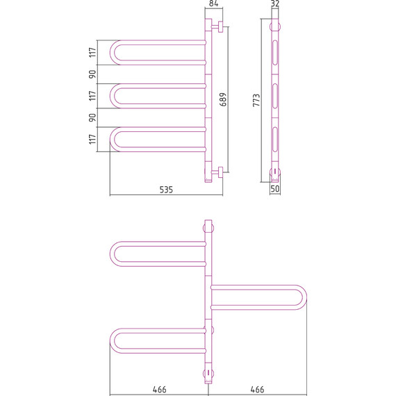 Полотенцесушитель электрический Сунержа Парео 4.0-3С П6 770х530 мм 12-0823-0773, белый - фото 4