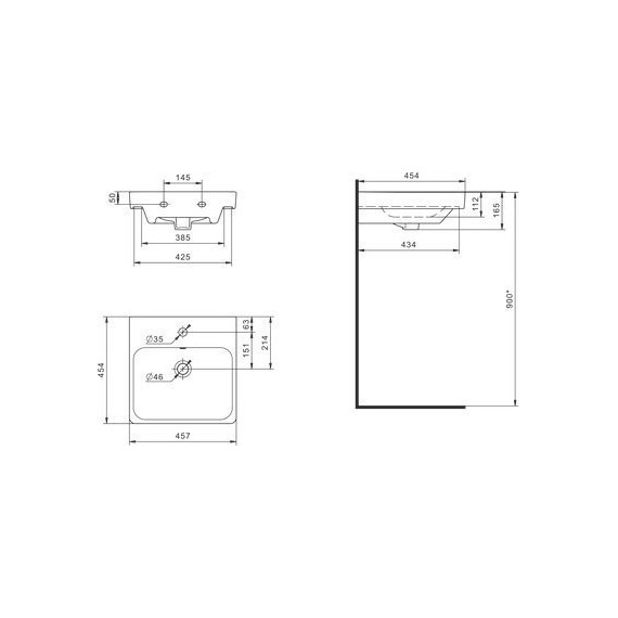 Тумба универсальная с раковиной Акватон Сканди Doors 45 см 1A278701SD010, белый матовый/белый глянцевый (ножки в комплекте) - фото 14
