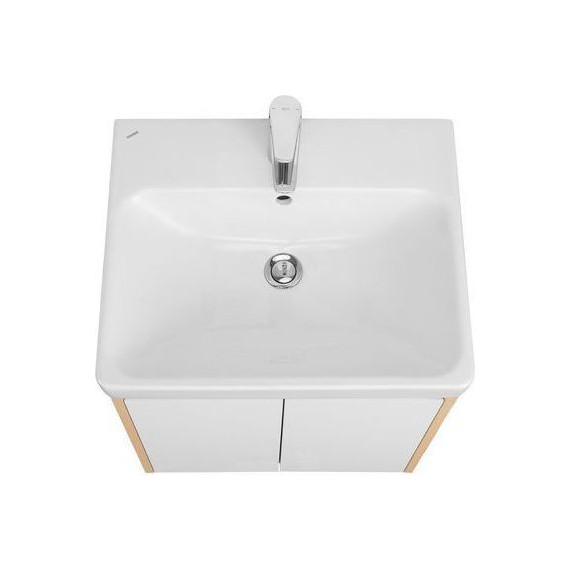 Тумба универсальная с раковиной Акватон Сканди Doors 55 см 1A278801SDB20, дуб верона/белый глянцевый (ножки в комплекте) - фото 4